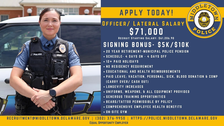 Town of Middletown Delaware Police Department - Current Job Postings